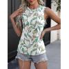 imageZeagoo Womens 2025 Tank Tops Casual Crewneck Sleeveless T Shirts Loose Fit Summer Tunic BlouseWhite Leaf  White  Dark Grey