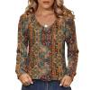 imageZeagoo Womens Long Sleeve Tops V Neck Pleated Shirts Dressy Casual Blouses Fall Fashion Tunic Clothes 2025 TShirts01vintage Floral