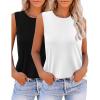 imageZeagoo Womens 2025 Tank Tops Casual Crewneck Sleeveless T Shirts Loose Fit Summer Tunic BlouseWhite and Black