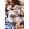imageZeagoo Flannels for Women Cropped Shacket Jacket Fashion Plaid Button Down Shirt 2025 Fall Coat TopsZgw20