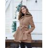 imageZeagoo Womens Fashion Faux Fur Lapel DoubleBreasted Thick Wool Trench Coat Winter Warm Jacket S2XLNewkhaki