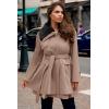 imageZeagoo Womens Fashion Faux Fur Lapel DoubleBreasted Thick Wool Trench Coat Winter Warm Jacket S2XLNewkhaki