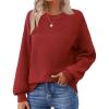 imageZeagoo Womens 2025 Fall Chunky Knit Sweater Oversized Crewneck Long Sleeve Winter Cotton Pullover Sweaters Jumper TopsRed