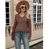 imageZeagoo Sweaters for Women Long Sleeve Tops Soft Knit Crew Neck Pullover Sweater Lightweight Crochet 2025 Fall OutfitsA Brown