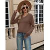 imageZeagoo Sweaters for Women Long Sleeve Tops Soft Knit Crew Neck Pullover Sweater Lightweight Crochet 2025 Fall OutfitsA Brown