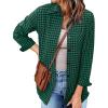imageZeagoo Long Sleeve Plaid Shirt for Women Button Down Shirts Buffalo Shackets Business Casual BlousesGreen 490