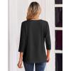 imageZeagoo 34 Length Sleeve Womens Tops Casual Dressy Summer Blouses Buisness Work Spring Tee ShirtsBlack
