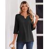imageZeagoo 34 Length Sleeve Womens Tops Casual Dressy Summer Blouses Buisness Work Spring Tee ShirtsBlack