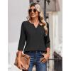 imageZeagoo 34 Length Sleeve Womens Tops Casual Dressy Summer Blouses Buisness Work Spring Tee ShirtsBlack