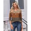 imageZeagoo 34 Length Sleeve Womens Tops Casual Dressy Summer Blouses Buisness Work Spring Tee ShirtsGeometric 398