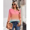 imageZeagoo 34 Length Sleeve Womens Tops Casual Dressy Summer Blouses Buisness Work Spring Tee ShirtsGradient Pink