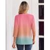 imageZeagoo 34 Length Sleeve Womens Tops Casual Dressy Summer Blouses Buisness Work Spring Tee ShirtsGradient Pink