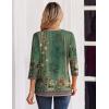 imageZeagoo 34 Length Sleeve Womens Tops Casual Dressy Summer Blouses Buisness Work Spring Tee ShirtsGreen Floral