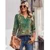 imageZeagoo 34 Length Sleeve Womens Tops Casual Dressy Summer Blouses Buisness Work Spring Tee ShirtsGreen Floral