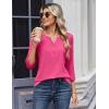 imageZeagoo 34 Length Sleeve Womens Tops Casual Dressy Summer Blouses Buisness Work Spring Tee ShirtsHot Pink