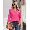 imageZeagoo 34 Length Sleeve Womens Tops Casual Dressy Summer Blouses Buisness Work Spring Tee ShirtsHot Pink