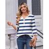 imageZeagoo 34 Length Sleeve Womens Tops Casual Dressy Summer Blouses Buisness Work Spring Tee ShirtsNavy Stripes