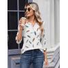 imageZeagoo 34 Length Sleeve Womens Tops Casual Dressy Summer Blouses Buisness Work Spring Tee ShirtsPrint 170