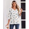 imageZeagoo 34 Length Sleeve Womens Tops Casual Dressy Summer Blouses Buisness Work Spring Tee ShirtsPrint 170