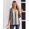 imageZeagoo 34 Length Sleeve Womens Tops Casual Dressy Summer Blouses Buisness Work Spring Tee ShirtsStripes Multicolor