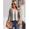 imageZeagoo 34 Length Sleeve Womens Tops Casual Dressy Summer Blouses Buisness Work Spring Tee ShirtsStripes Multicolor