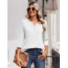 imageZeagoo 34 Length Sleeve Womens Tops Casual Dressy Summer Blouses Buisness Work Spring Tee ShirtsWhite