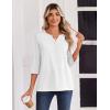 imageZeagoo 34 Length Sleeve Womens Tops Casual Dressy Summer Blouses Buisness Work Spring Tee ShirtsWhite