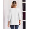 imageZeagoo 34 Length Sleeve Womens Tops Casual Dressy Summer Blouses Buisness Work Spring Tee ShirtsWhite