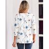 imageZeagoo 34 Length Sleeve Womens Tops Casual Dressy Summer Blouses Buisness Work Spring Tee ShirtsWhite Floral