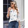 imageZeagoo 34 Length Sleeve Womens Tops Casual Dressy Summer Blouses Buisness Work Spring Tee ShirtsWhite Floral