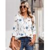 imageZeagoo 34 Length Sleeve Womens Tops Casual Dressy Summer Blouses Buisness Work Spring Tee ShirtsWhite Floral