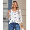 imageZeagoo 34 Length Sleeve Womens Tops V Neck Shirt Dressy Casual Blouse Basic Tshirts 2025 Fashion Clothing S2XLBf290