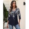 imageZeagoo 34 Length Sleeve Womens Tops V Neck Shirt Dressy Casual Blouse Basic Tshirts 2025 Fashion Clothing S2XLSf103