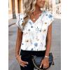 imageZeagoo Women Silk Stain Tops Cap Short Sleeve Blouse V Neck Shirts Business Casual Outfits S2XLBf290