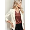 imageZeagoo Women Silk Stain Tops Cap Short Sleeve Blouse V Neck Shirts Business Casual Outfits S2XLBrown