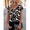 imageZeagoo Women Silk Stain Tops Cap Short Sleeve Blouse V Neck Shirts Business Casual Outfits S2XLCx312