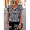 imageZeagoo Women Silk Stain Tops Cap Short Sleeve Blouse V Neck Shirts Business Casual Outfits S2XLMz473