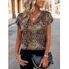 imageZeagoo Women Silk Stain Tops Cap Short Sleeve Blouse V Neck Shirts Business Casual Outfits S2XLMz721