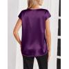 imageZeagoo Women Silk Stain Tops Cap Short Sleeve Blouse V Neck Shirts Business Casual Outfits S2XLPurple