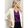 imageZeagoo Women Silk Stain Tops Cap Short Sleeve Blouse V Neck Shirts Business Casual Outfits S2XLPurple