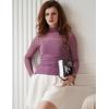imageZeagoo Womens Mesh Sheer Long Sleeve Top Mock Turtle Neck See Though Shirts Ruched Sexy Casual Going Out BlousesFuchsia