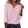 imageZeagoo 34 Length Sleeve Womens Tops Casual Dressy Summer Blouses Buisness Work Spring Tee ShirtsPink Stripes
