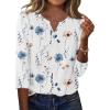 imageZeagoo 34 Length Sleeve Womens Tops Casual Dressy Summer Blouses Buisness Work Spring Tee ShirtsWhite Floral