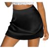 imageZeagoo Womens Mini Skirts Elastic High Waisted Skirts Stain ALine Zipper Party Club Skirt 2025Black
