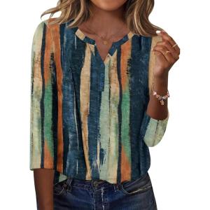 imageZeagoo 34 Length Sleeve Womens Tops Casual Dressy Summer Blouses Buisness Work Spring Tee ShirtsMulticolor 289
