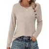 imageZeagoo Womens Long Sleeve Tshirts Casual Tunic Tops Work Fashion Cute Sweaters Fall Outfits 2025 Dressy Blouse01apricot