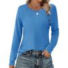 imageZeagoo Womens Long Sleeve Tshirts Casual Tunic Tops Work Fashion Cute Sweaters Fall Outfits 2025 Dressy Blouse01blue