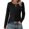 imageZeagoo Womens Long Sleeve Tshirts Casual Tunic Tops Work Fashion Cute Sweaters Fall Outfits 2025 Dressy BlouseBlack