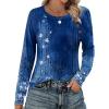 imageZeagoo Womens Long Sleeve Tshirts Casual Tunic Tops Work Fashion Cute Sweaters Fall Outfits 2025 Dressy BlouseBlue Floral