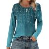 imageZeagoo Womens Long Sleeve Tshirts Casual Tunic Tops Work Fashion Cute Sweaters Fall Outfits 2025 Dressy BlouseBluegreen